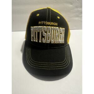 Pittsburgh Steelers Black Gold Mesh Snapback Hat Embroidered NFL